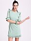 cheap Women&#039;s Dresses-Women&#039;s Going out Sexy A Line Knee-length Dress, Solid Backless Ruffle Crew Neck