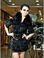 cheap Women&#039;s Outerwear-Half Sleeve Rabbit Fur Party/Casual Coat With Fox Fur Collar (More Colors)