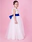 cheap Flower Girl Dresses-A-Line / Princess Floor Length Flower Girl Dress - Organza / Satin Sleeveless Jewel Neck with Bow(s) / Sash / Ribbon / Flower by LAN TING BRIDE®