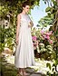 cheap Wedding Dresses-A-Line Wedding Dresses Scoop Neck Ankle Length Satin Sleeveless with Lace Sash / Ribbon Ruched 2020