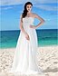 cheap Wedding Dresses-Beach Wedding Dresses A-Line Strapless Sleeveless Floor Length Chiffon Bridal Gowns With Sash / Ribbon Ruched 2024