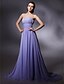 cheap Special Occasion Dresses-Sheath / Column Celebrity Style Inspired by Golden Globe Formal Evening Military Ball Dress Strapless Sleeveless Sweep / Brush Train Chiffon with Beading 2021