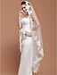 cheap Wedding Veils-Wedding Veil One-tier Chapel Veils Lace Applique Edge 102.36 in (260cm) Tulle White IvoryA-line, Ball Gown, Princess, Sheath/ Column,