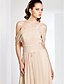cheap Special Occasion Dresses-Sheath / Column Elegant Dress Formal Evening Military Ball Floor Length Short Sleeve One Shoulder Chiffon with Ruched Draping Side Draping 2024