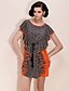 cheap Women&#039;s Dresses-Women&#039;s Butterfly Sleeve Loose Dress Ruffle Print