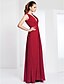 cheap Special Occasion Dresses-Sheath / Column Celebrity Style Dress Formal Evening Military Ball Floor Length Sleeveless Plunging Neck Chiffon with Draping Flower 2023