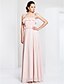 cheap Special Occasion Dresses-Sheath / Column Open Back Prom Formal Evening Military Ball Dress Spaghetti Strap Sleeveless Floor Length Chiffon with Buttons Ruffles 2020