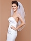 Недорогие Свадебные вуали-Двухуровневая локоть завесу с бисером края
