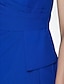 זול שמלות שושבינה-מעטפת \ עמוד שמלה לשושבינה  צוואר הלטר / צווארון V ללא שרוולים גב פתוח עד הריצפה שיפון עם בד נשפך בצד 2022