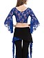 cheap Belly Dancewear-Belly Dance Top Lace Women&#039;s Training 3/4 Length Sleeve Dropped Crystal Cotton Lace