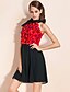 cheap TS Dresses-Black Dress - Sleeveless Summer Vintage Black Red