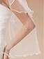 cheap Wedding Veils-Two-tier Pencil Edge Wedding Veil Fingertip Veils with Pearl 35.43 in (90cm) Tulle A-line, Ball Gown, Princess, Sheath / Column, Trumpet / Mermaid / Classic