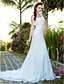 tanie Hochzeitskleider-Beach Wedding Dresses Mermaid / Trumpet One Shoulder Sleeveless Court Train Chiffon Bridal Gowns With 2024