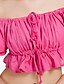 cheap Belly Dancewear-Belly Dance Tops Women&#039;s Training Linen Ruffles Short Sleeves Top