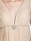 cheap Bridesmaid Dresses-A-Line Bridesmaid Dress V Neck Sleeveless Beautiful Back Floor Length Chiffon with Pleats / Beading / Draping 2022