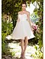 cheap Wedding Dresses-Ball Gown Wedding Dresses Sweetheart Neckline Knee Length Taffeta Tulle Strapless See-Through with Ruched Criss-Cross 2022