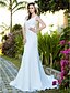 tanie Hochzeitskleider-Beach Wedding Dresses Mermaid / Trumpet One Shoulder Sleeveless Court Train Chiffon Bridal Gowns With 2024