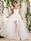 cheap The Wedding Store-A-Line Wedding Dresses Sweetheart Neckline Floor Length Tulle Strapless Floral Lace with Appliques 2022