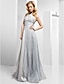 cheap Evening Dresses-Ball Gown Beautiful Back Formal Evening Dress High Neck Sleeveless Floor Length Organza with Pleats Beading Split Front 2022
