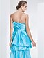 cheap Special Occasion Dresses-Ball Gown High Low Formal Evening Dress Sweetheart Neckline Sleeveless Sweep / Brush Train Asymmetrical Taffeta with Crystals Beading Draping 2020