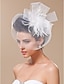 preiswerte Faszinator-Fascinator mit Schnittkante, Kentucky-Derby-Hut, Rouge-Schleier, Kopfbedeckung mit Federn, Blumenmuster, 1 Stück, besonderer Anlass, Pferderennen, Damentags-Kopfbedeckung
