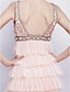 cheap Cocktail Dresses-Ball Gown 1920s Holiday Homecoming Cocktail Party Dress Square Neck Sleeveless Short / Mini Chiffon Tulle Charmeuse with Pleats Beading 2020