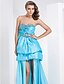 cheap Special Occasion Dresses-Ball Gown High Low Formal Evening Dress Sweetheart Neckline Sleeveless Sweep / Brush Train Asymmetrical Taffeta with Crystals Beading Draping 2020