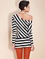 זול TS חלק עליון-TS Striped Off-the-shoulder Blouse Shirt(More Color)