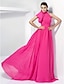 cheap Special Occasion Dresses-A-Line Celebrity Style Dress Engagement Court Train Sleeveless High Neck Chiffon with Bow(s) 2022