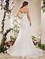 cheap Wedding Dresses-Mermaid / Trumpet Halter Neck Court Train Satin / Tulle Made-To-Measure Wedding Dresses with Bowknot / Beading / Appliques by LAN TING BRIDE® / Sparkle &amp; Shine