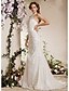 cheap Wedding Dresses-Mermaid / Trumpet Halter Neck Court Train Satin / Tulle Made-To-Measure Wedding Dresses with Bowknot / Beading / Appliques by LAN TING BRIDE® / Sparkle &amp; Shine