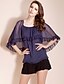 זול TS חלק עליון-TS Shawl Style Flounced Blouse Shirt