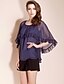 זול TS חלק עליון-TS Shawl Style Flounced Blouse Shirt