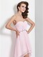 cheap Evening Dresses-Ball Gown High Low Prom Formal Evening Dress Sweetheart Neckline Sleeveless Asymmetrical Chiffon with Crystals Draping Side Draping 2022