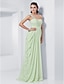 cheap Evening Dresses-Sheath / Column Elegant Dress Prom Formal Evening Floor Length Sleeveless One Shoulder Chiffon with Appliques 2023