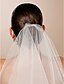 cheap Wedding Veils-One-tier Tulle Ribbon Edge Elbow Wedding Veil