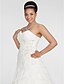 cheap Wedding Dresses-Plus Size A-Line Princess Sweetheart Chapel Train Chiffon Wedding Dress with Beading Appliques Criss-Cross Ruched by LAN TING BRIDE®