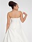 cheap Wedding Dresses-Plus Size A-Line Strapless Chapel Train Taffeta Made-To-Measure Wedding Dresses with Beading / Appliques / Ruched by LAN TING BRIDE®