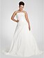 cheap Wedding Dresses-Plus Size A-Line Strapless Chapel Train Taffeta Made-To-Measure Wedding Dresses with Beading / Appliques / Ruched by LAN TING BRIDE®