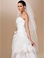 cheap Wedding Veils-Three-tier Cut Edge Wedding Veil Fingertip Veils 53 Rhinestone 45.28 in (115cm) Tulle A-line, Ball Gown, Princess, Sheath / Column, Trumpet / Mermaid / Angel cut / Waterfall