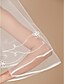 cheap Wedding Veils-One-tier Tulle Ribbon Edge Elbow Wedding Veil