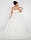 cheap Wedding Dresses-Ball Gown Wedding Dresses Sweetheart Neckline Court Train Chiffon Strapless Simple Vintage Plus Size Backless Cute with Bowknot Sash / Ribbon Ruched 2021