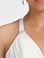 preiswerte Hochzeitskleider-Eng anliegend Hochzeitskleider V-Ausschnitt Pinsel Schleppe Chiffon Ärmellos mit Perlenstickerei Drapiert Seiten-drapiert 2021