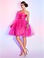 cheap Special Occasion Dresses-A-Line / Ball Gown Strapless Short / Mini Tulle Cocktail Party Dress with Side Draping / Ruched / Flower by TS Couture®