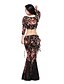 cheap Belly Dancewear-3-piece Dancewear Lace With Print Belly Dance Outfit For Ladies More Colors