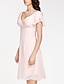 abordables Robes de demoiselle d&#039;honneur-Ball Gown / A-Line V Neck Knee Length Chiffon Bridesmaid Dress with Criss Cross