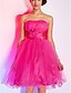 cheap Special Occasion Dresses-A-Line / Ball Gown Strapless Short / Mini Tulle Cocktail Party Dress with Side Draping / Ruched / Flower by TS Couture®