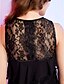 Χαμηλού Κόστους Φορέματα ειδικών περιστάσεων-Ίσια Γραμμή Illusion Seckline Κοντό / Μίνι Σιφόν / Δαντέλα Μικρό Μαύρο Φόρεμα Κοκτέιλ Πάρτι Φόρεμα με Δαντέλα με TS Couture®