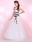 cheap Cocktail Dresses-Ball Gown Sparkle &amp; Shine Dress Quinceanera Prom Floor Length Sleeveless Sweetheart Tulle with Crystals Beading Flower 2024