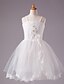 Χαμηλού Κόστους Λουλουδάτα φορέματα για κορίτσια-Πριγκίπισσα Μέχρι το γόνατο Φόρεμα για Κοριτσάκι Λουλουδιών Πρώτη Κοινωνία Χαριτωμένο φόρεμα χορού Σατέν με Δαντέλα Κατάλληλο 3-16 ετών